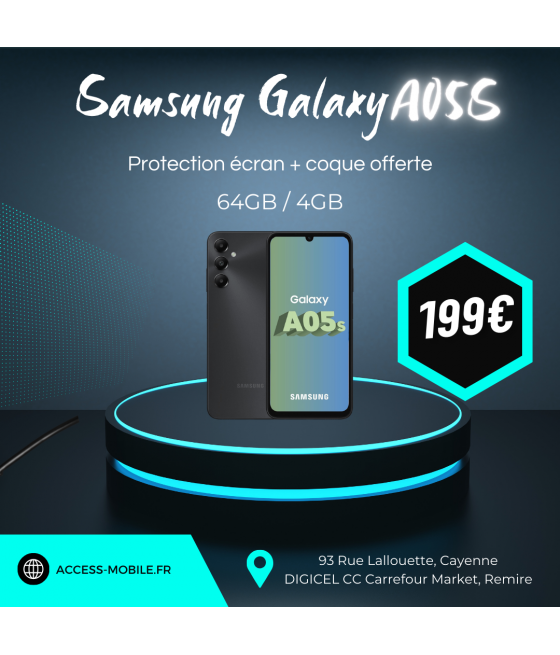Pack Samsung Galaxy A05s 64GB + Protections
