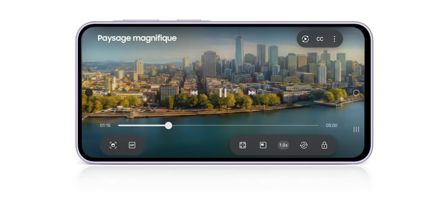Charger la vidéo : <p>Écran Super AMOLED+ 6,7" FHD+ aux bordures ultra fines. Des couleurs éclatantes et une excellente lisibilité, même en plein soleil.</p>